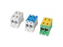 Galios gnybtai 2x16-95mm² kabelių -laidų pajungimui, komunikacijai į paskirstymo skydelį ant DIN bėgelio Galios gnybtai 2x16-95mm² kabelių -laidų pajungimui, komunikacijai į paskirstymo skydelį ant DIN bėgelio