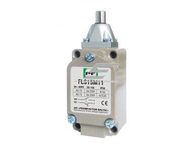 Mechaninis galinės padėties (galinukas) jungiklis su svirtele | 1NO+1NC | IP67 | metalinis | FLS 15M11 | Promfactor Baltic | FLS15M1167 | 4779040159325