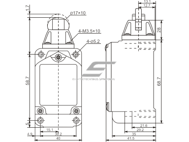 Mechaninis galinės padėties (galinukas) jungiklis su ratuku | 1NO+1NC | IP67 | metalinis | FLS 15M21 | Promfactor Baltic | FLS15M2167 | 4779040159332