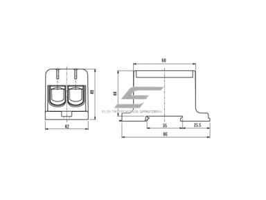 Galios gnybtai 2x16-95mm² kabelių -laidų pajungimui, komunikacijai į paskirstymo skydelį ant DIN bėgelio Galios gnybtai 2x16-95mm² kabelių -laidų pajungimui, komunikacijai į paskirstymo skydelį ant DIN bėgelio
