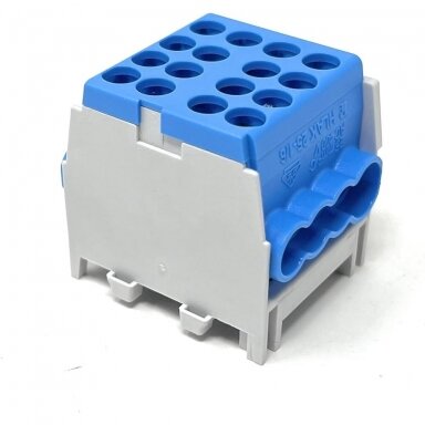 Võimsusklemmid | 100A | Sisend: 2x1,5–25mm² | Väljund: 6x1,5–25mm² | sinine | HLAK Võimsusklemmid | 100A | Sisend: 2x1,5–25mm² | Väljund: 6x1,5–25mm² | sinine | HLAK