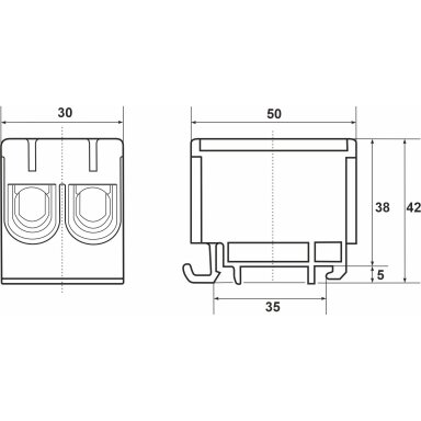 Jõujaotusklemm | 2P | 160/145 A (Cu/Al) | Cu 2,5–50 mm² / Al 6–50 mm² | 1000 V AC | DIN 35 | sinine (N) | Promfactor Baltic | FT1050N2 Jõujaotusklemm | 2P | 160/145 A (Cu/Al) | Cu 2,5–50 mm² / Al 6–50 mm² | 1000 V AC | DIN 35 | sinine (N) | Promfactor Baltic | FT1050N2