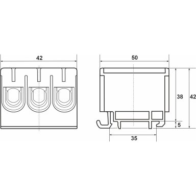 Jõujaotusklemm | 3P | 160/145 A (Cu/Al) | Cu 2,5–50 mm² / Al 6–50 mm² | 1000 V AC | DIN 35 | hall (L) | Promfactor Baltic | FT1050F3 Jõujaotusklemm | 3P | 160/145 A (Cu/Al) | Cu 2,5–50 mm² / Al 6–50 mm² | 1000 V AC | DIN 35 | hall (L) | Promfactor Baltic | FT1050F3
