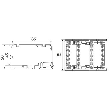 Jaudas sadales spaiļu bloks | 125A | 4x7 | 1.5-16mm² | uz DIN sliedes | Promfactor Baltic BTF407 Jaudas sadales spaiļu bloks | 125A | 4x7 | 1.5-16mm² | uz DIN sliedes | Promfactor Baltic BTF407