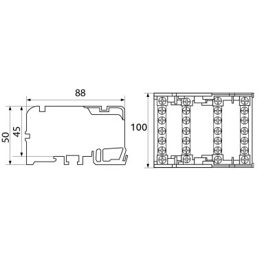 Jaudas sadales spaiļu bloks | 125A | 4x15 | 1.5-16mm² | uz DIN sliedes | Promfactor Baltic BTF415 Jaudas sadales spaiļu bloks | 125A | 4x15 | 1.5-16mm² | uz DIN sliedes | Promfactor Baltic BTF415