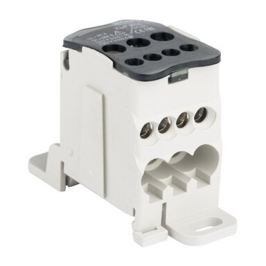 Jaudas sadales spaiļu bloks | Al/Cu | 85A | Ieeja: 3x1,5-16mm² | Izeja: 4x1,5-6mm², 3x1,5-16mm² | uz DIN sliedes Jaudas sadales spaiļu bloks | Al/Cu | 85A | Ieeja: 3x1,5-16mm² | Izeja: 4x1,5-6mm², 3x1,5-16mm² | uz DIN sliedes