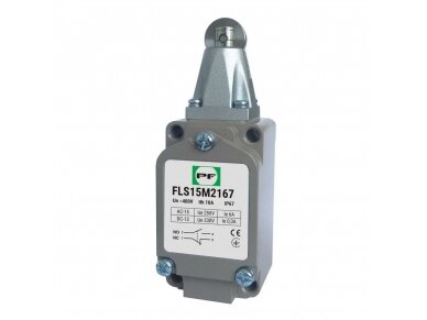 Mechaninis galinės padėties (galinukas) jungiklis su ratuku | 1NO+1NC | IP67 | metalinis | FLS 15M21 | Promfactor Baltic | FLS15M2167 | 4779040159332