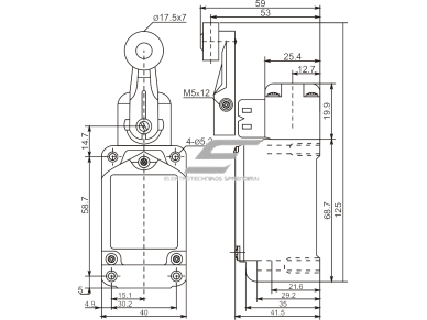 Mechaninis galinės padėties (galinukas) jungiklis su ratuku | 1NO+1NC | IP67 | metalinis | FLS 15M31 | Promfactor Baltic | FLS15M3167 | 4779040159349 1
