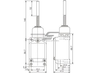 Mechaninis galinės padėties (galinukas) jungiklis su svirtele | 1NO+1NC | IP67 | metalinis | FLS 15M41 | Promfactor Baltic | FLS15M41367 | 4779040159370 1