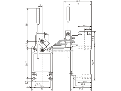 Mechaninis galinės padėties (galinukas) jungiklis su svirtele | 1NO+1NC | IP67 | metalinis | FLS 15M42 | Promfactor Baltic | FLS15M4267 | 4779040159387 1 Mechaninis galinės padėties (galinukas) jungiklis su svirtele | 1NO+1NC | IP67 | metalinis | FLS 15M42 | Promfactor Baltic | FLS15M4267 | 4779040159387 1