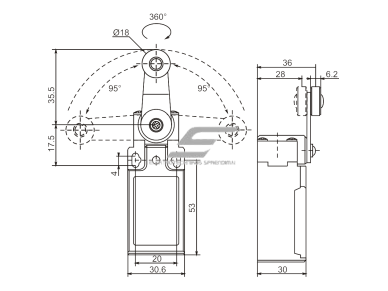 Mechaninis galinės padėties (galinukas) jungiklis su ratuku | 1NO+1NC | IP65 | plastikinis | FLS 15M31Р | Promfactor Baltic | FLS15M31P65 | 4779040159271 1 Mechaninis galinės padėties (galinukas) jungiklis su ratuku | 1NO+1NC | IP65 | plastikinis | FLS 15M31Р | Promfactor Baltic | FLS15M31P65 | 4779040159271 1