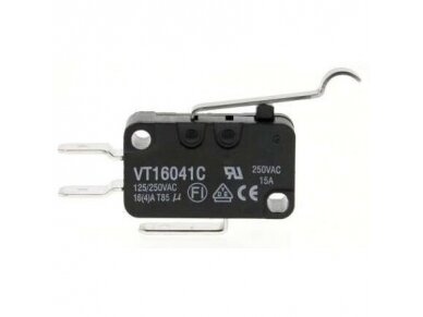 Galinės padėties mikrojungiklis su svirtele | NA+NC | 27.8x10.3x18.8mm | 6.3mm | VT16041C Galinės padėties mikrojungiklis su svirtele | NA+NC | 27.8x10.3x18.8mm | 6.3mm | VT16041C