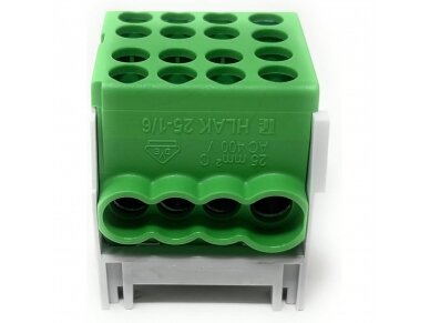 Galios paskirstymo gnybtas | laidų | kabelių pajungimui | 100A | In: 2x1,5-25mm² | Out: 6x1,5-25mm² | ant DIN | žalias | HLAK | 208.01.75 Galios paskirstymo gnybtas | laidų | kabelių pajungimui | 100A | In: 2x1,5-25mm² | Out: 6x1,5-25mm² | ant DIN | žalias | HLAK | 208.01.75