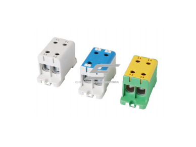 Galios gnybtai 2x16-95mm² kabelių -laidų pajungimui, komunikacijai į paskirstymo skydelį ant DIN bėgelio Galios gnybtai 2x16-95mm² kabelių -laidų pajungimui, komunikacijai į paskirstymo skydelį ant DIN bėgelio