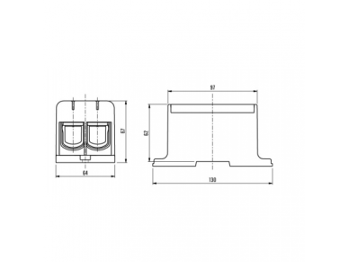 Galios gnybtai 2x35-240mm² kabelių -laidų pajungimui, komunikacijai į paskirstymo skydelį ant DIN bėgelio 1 Galios gnybtai 2x35-240mm² kabelių -laidų pajungimui, komunikacijai į paskirstymo skydelį ant DIN bėgelio 1
