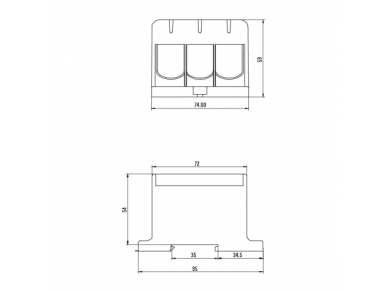 Galios gnybtai 3x35-150mm² kabelių -laidų pajungimui, komunikacijai į paskirstymo skydelį ant DIN bėgelio Galios gnybtai 3x35-150mm² kabelių -laidų pajungimui, komunikacijai į paskirstymo skydelį ant DIN bėgelio