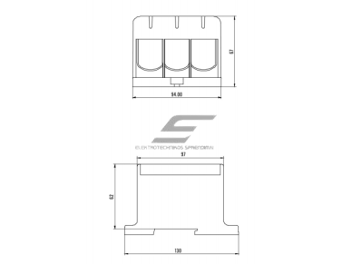 Galios gnybtai 3x35-240mm² kabelių -laidų pajungimui, komunikacijai į paskirstymo skydelį ant DIN bėgelio 1