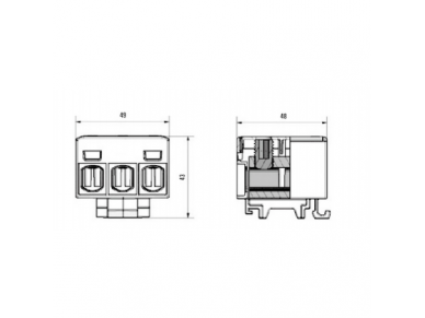 Galios gnybtai 3P 3x2,5-50mm² kabelių -laidų pajungimui, komunikacijai į paskirstymo skydelį ant DIN bėgelio 1 Galios gnybtai 3P 3x2,5-50mm² kabelių -laidų pajungimui, komunikacijai į paskirstymo skydelį ant DIN bėgelio 1