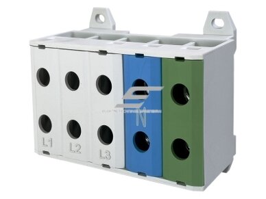 Galios paskirstymo gnybtų blokas | 3P+N+PE | 160/145 A (Cu/Al) | Cu 2,5–50 mm² / Al 6–50 mm² | 1000 V AC | DIN 35 | Promfactor Baltic | FT505000 Galios paskirstymo gnybtų blokas | 3P+N+PE | 160/145 A (Cu/Al) | Cu 2,5–50 mm² / Al 6–50 mm² | 1000 V AC | DIN 35 | Promfactor Baltic | FT505000