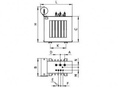 Galios transformatorius | 63 kVA | 6(10)/0,4kV | XX | K3 | TM tipo | ITM-63-10 1
