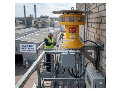 Elektrinė signalinė sirena (mechaninė) | iki 120 dB | 220 V AC | aliuminio korpusas | lauko sąlygoms | geltona  3