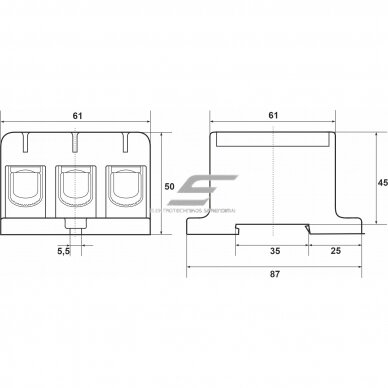 Võimsuse klemm | juhtmete ühendamiseks | Cu/Al: 245/220A | Cu/Al: 3x16-95mm² | DIN | Hall | Promfactor Baltic FT1095F3 1 Võimsuse klemm | juhtmete ühendamiseks | Cu/Al: 245/220A | Cu/Al: 3x16-95mm² | DIN | Hall | Promfactor Baltic FT1095F3 1