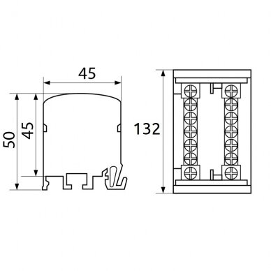Power distribution terminal | 125A | 2x15 | 1.5-16mm² | on DIN rail | Promfactor Baltic BTF215 1