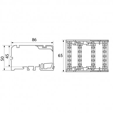 Zacisk rozdziału mocy | 2x15 | 4x7 | 1.5-16mm² | na szynę DIN | Promfactor Baltic BTF407 1 Zacisk rozdziału mocy | 2x15 | 4x7 | 1.5-16mm² | na szynę DIN | Promfactor Baltic BTF407 1