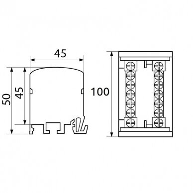 Zacisk rozdziału mocy | 125A | 2x11 | 1.5-16mm² | na szynę DIN | Promfactor Baltic BTF211 1 Zacisk rozdziału mocy | 125A | 2x11 | 1.5-16mm² | na szynę DIN | Promfactor Baltic BTF211 1