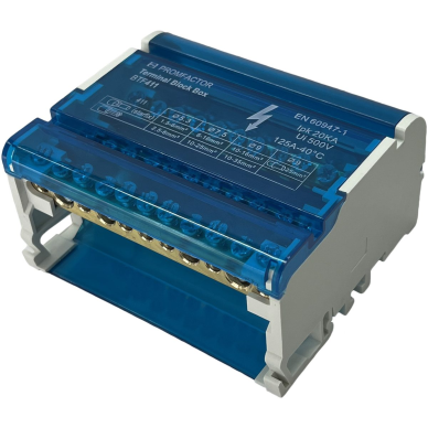 Zacisk rozdziału mocy | 2x15 | 4x11 | 1.5-16mm² | na szynę DIN | Promfactor Baltic BTF411