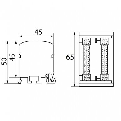 Power distribution terminal | 125A | 2x7 | 1.5-16mm² | on DIN rail | Promfactor Baltic BTF207 1 Power distribution terminal | 125A | 2x7 | 1.5-16mm² | on DIN rail | Promfactor Baltic BTF207 1