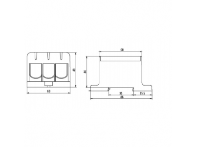 Galios gnybtai 3x16-95mm² kabelių -laidų pajungimui, komunikacijai į paskirstymo skydelį ant DIN bėgelio 1 Galios gnybtai 3x16-95mm² kabelių -laidų pajungimui, komunikacijai į paskirstymo skydelį ant DIN bėgelio 1