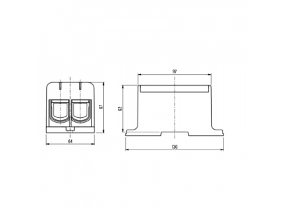Galios gnybtai 2x35-240mm² kabelių -laidų pajungimui, komunikacijai į paskirstymo skydelį ant DIN bėgelio 1