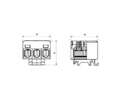 Galios gnybtai 3P 3x2,5-50mm² kabelių -laidų pajungimui, komunikacijai į paskirstymo skydelį ant DIN bėgelio 1 Galios gnybtai 3P 3x2,5-50mm² kabelių -laidų pajungimui, komunikacijai į paskirstymo skydelį ant DIN bėgelio 1