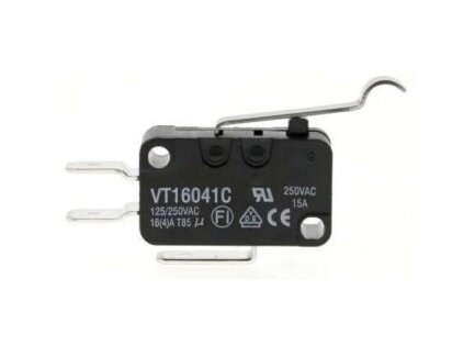 Galinės padėties mikrojungiklis su svirtele | NA+NC | 27.8x10.3x18.8mm | 6.3mm | VT16041C