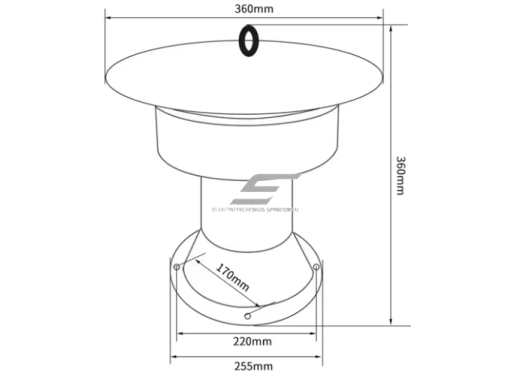 Elektrinė signalinė sirena (mechaninė) | iki 120 dB | 220 V AC | aliuminio korpusas | lauko sąlygoms | geltona  2