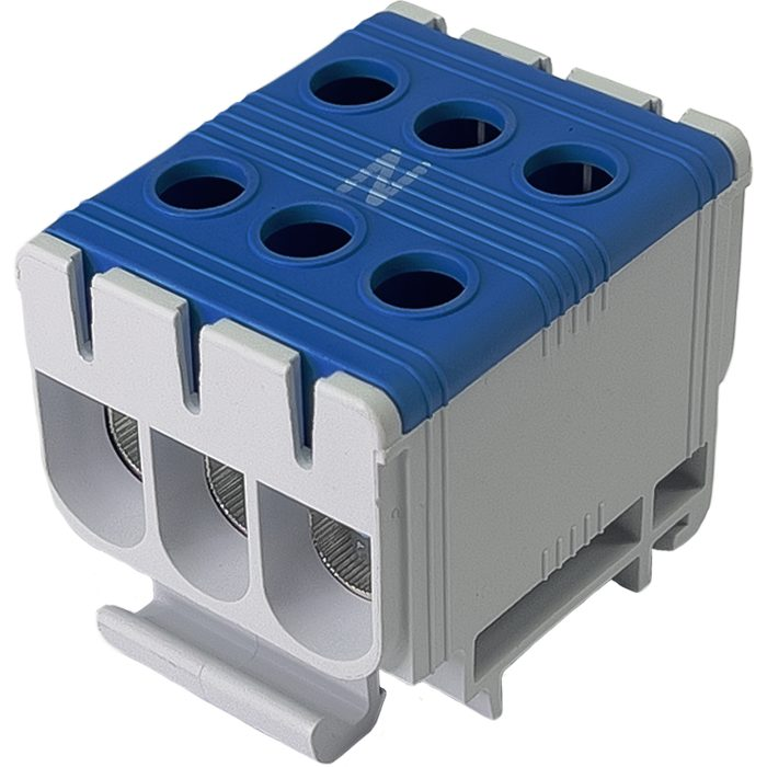 Power terminal | for wire connection | Cu/Al: 135/120A | Al/Cu: 3x2.5-35mm² | DIN | blue | Promfactor Baltic FT1035N3 Power terminal | for wire connection | Cu/Al: 135/120A | Al/Cu: 3x2.5-35mm² | DIN | blue | Promfactor Baltic FT1035N3