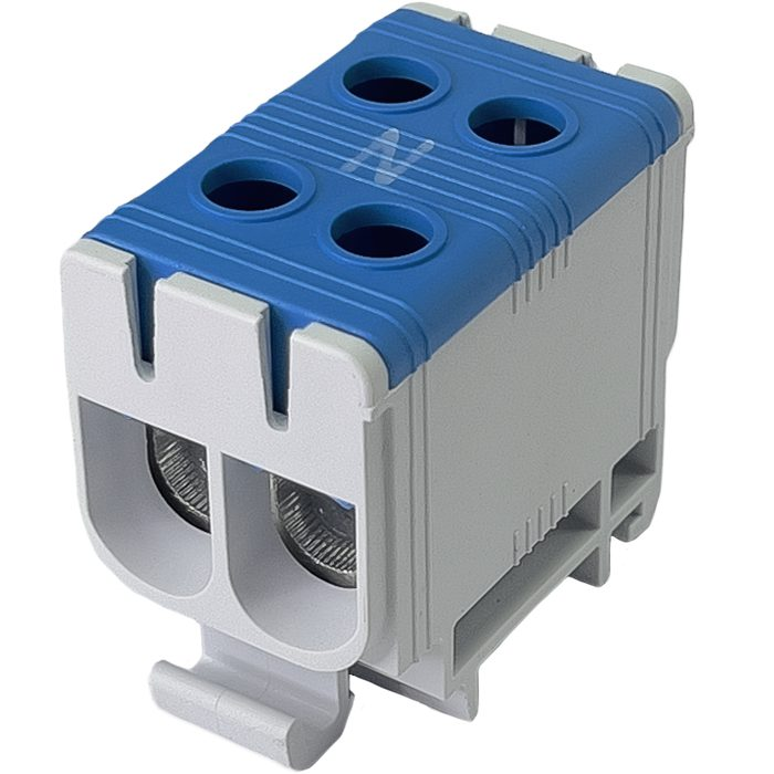 Zacisk mocy | do łączenia przewodów | Cu/Al: 160/145A | Al/Cu: 2x2.5-50/6-50mm² | DIN | niebieski | Promfactor Baltic FT1050N2 Zacisk mocy | do łączenia przewodów | Cu/Al: 160/145A | Al/Cu: 2x2.5-50/6-50mm² | DIN | niebieski | Promfactor Baltic FT1050N2