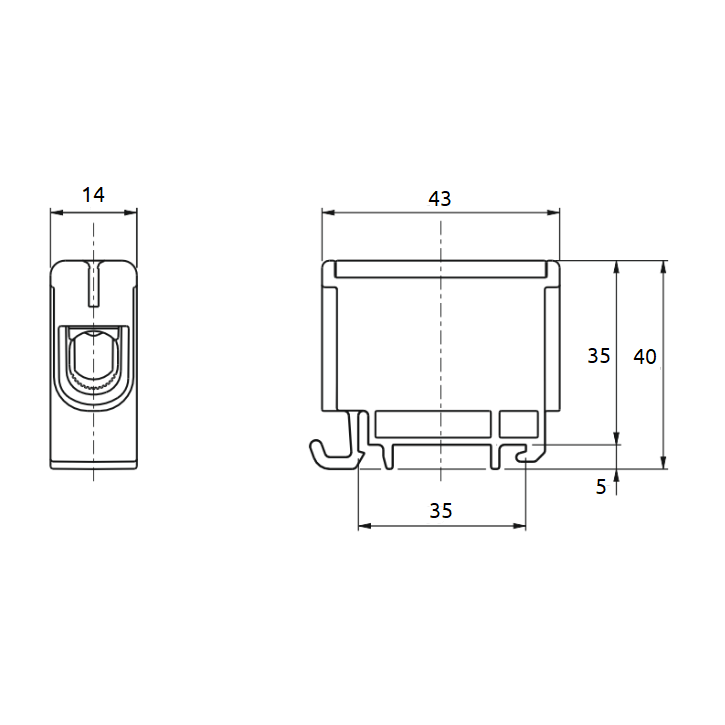 Võimsuse klemm | juhtmete ühendamiseks | 85A | Al/Cu: 1.5-16 mm² | DIN | Kollane/Roheline | Promfactor Baltic FT1016G 1