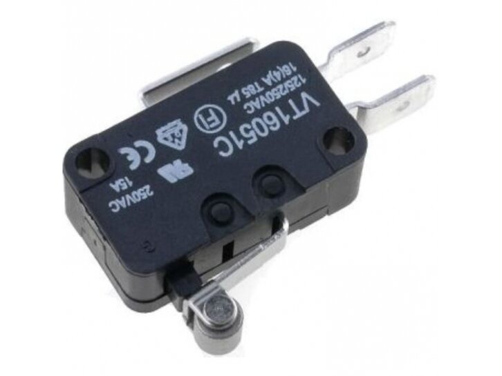 Galinės padėties mikrojungiklis su svirtele | NA+NC | 27.8x10.3x18.8mm | 6.3mm | VT16061C