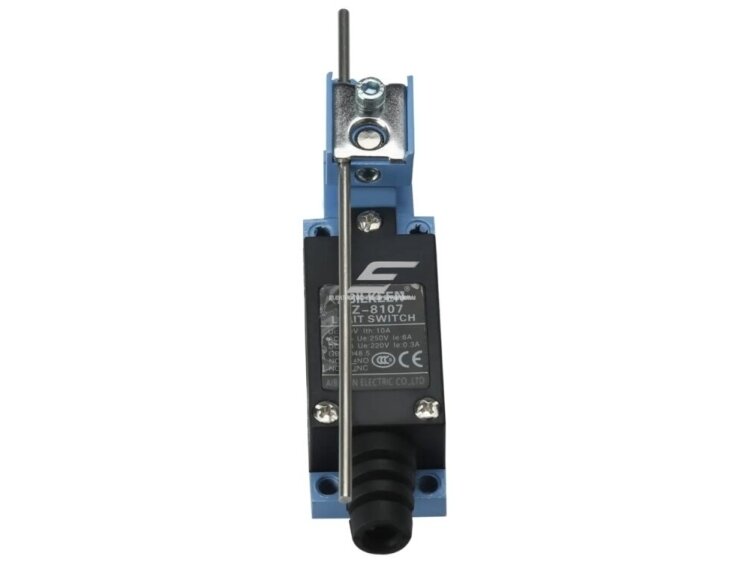 Mechaninis galinės padėties (galinukas) jungiklis su reguliuojama svirtele | 2NO+2NC | 10A | 250VAC | IP66