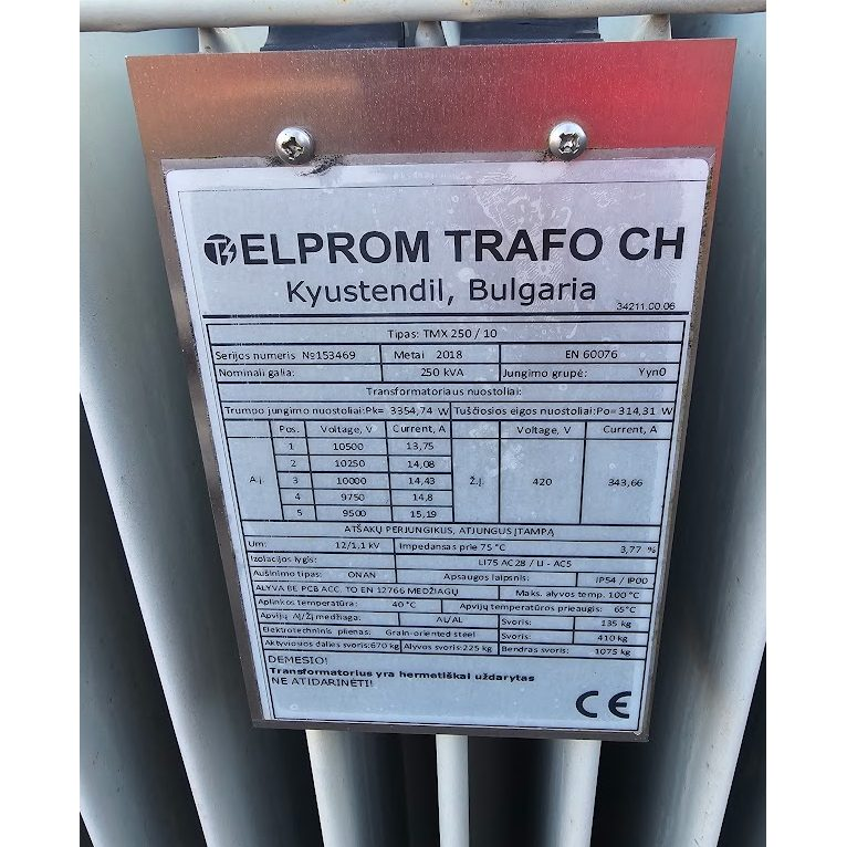 Jaudas transformators | 2500kVA | 10kV/0,4kV | Yyn0 | TMX 250/10 | ONAN | IP54/IP00 | Elprom | 34211.00.06 | 153469 Jaudas transformators | 2500kVA | 10kV/0,4kV | Yyn0 | TMX 250/10 | ONAN | IP54/IP00 | Elprom | 34211.00.06 | 153469