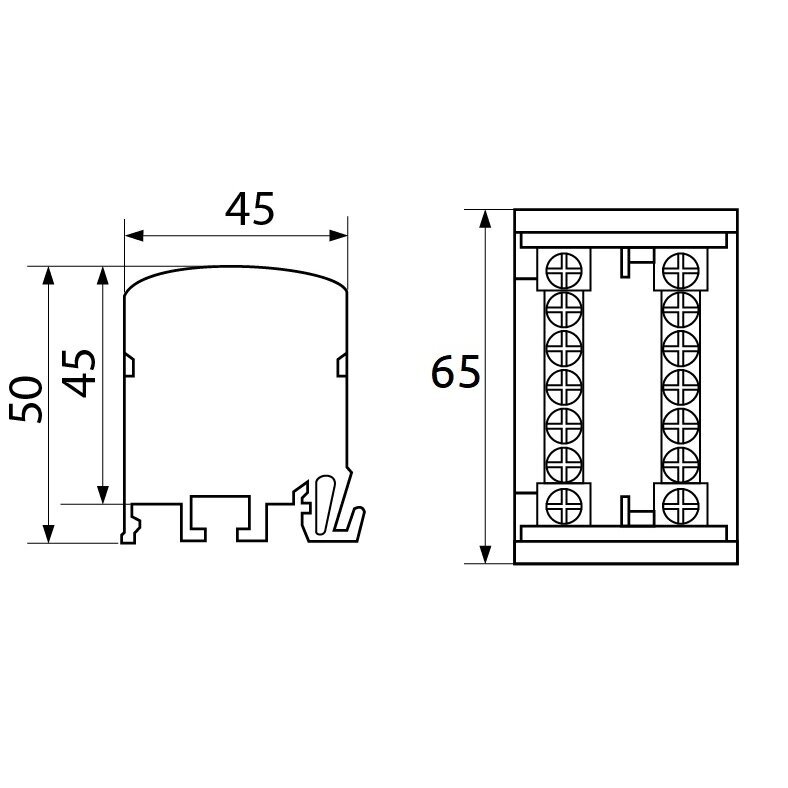 Power distribution terminal | 125A | 2x7 | 1.5-16mm² | on DIN rail | Promfactor Baltic BTF207 1 Power distribution terminal | 125A | 2x7 | 1.5-16mm² | on DIN rail | Promfactor Baltic BTF207 1