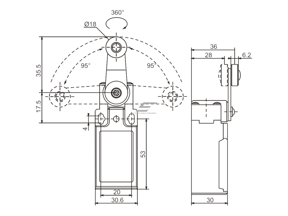 Mechaninis galinės padėties (galinukas) jungiklis su ratuku | 1NO+1NC | IP65 | plastikinis | FLS 15M31Р | Promfactor Baltic | FLS15M31P65 | 4779040159271 1 Mechaninis galinės padėties (galinukas) jungiklis su ratuku | 1NO+1NC | IP65 | plastikinis | FLS 15M31Р | Promfactor Baltic | FLS15M31P65 | 4779040159271 1