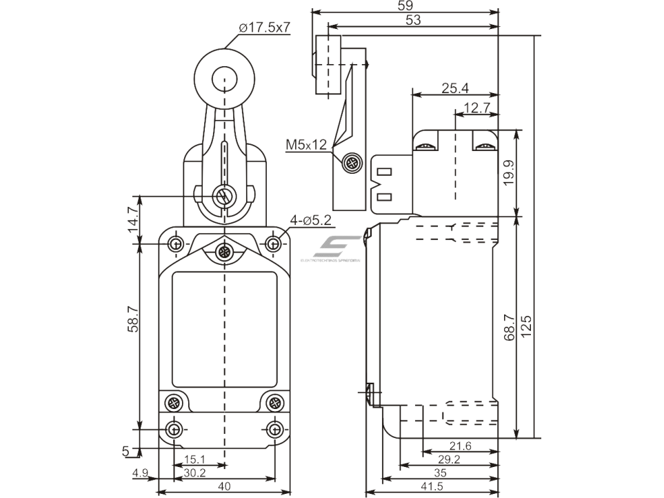 Mechaninis galinės padėties (galinukas) jungiklis su ratuku | 1NO+1NC | IP67 | metalinis | FLS 15M31 | Promfactor Baltic | FLS15M3167 | 4779040159349 1 Mechaninis galinės padėties (galinukas) jungiklis su ratuku | 1NO+1NC | IP67 | metalinis | FLS 15M31 | Promfactor Baltic | FLS15M3167 | 4779040159349 1