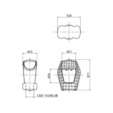 Eye nut with support groove | for poles | hot-dip galvanized | 141kN | 1.021"-8 UNS-2B | Q235 carbon steel Eye nut with support groove | for poles | hot-dip galvanized | 141kN | 1.021"-8 UNS-2B | Q235 carbon steel