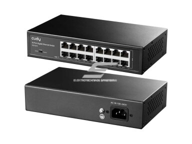 Ethernet komutatorius 16 portų | laidinio tinklo išplėtimas | 32Gbps | 23.808Mpps | 1000Mbps | nekonfiguruojamas | SWITCHCUDYGS1016 Ethernet komutatorius 16 portų | laidinio tinklo išplėtimas | 32Gbps | 23.808Mpps | 1000Mbps | nekonfiguruojamas | SWITCHCUDYGS1016