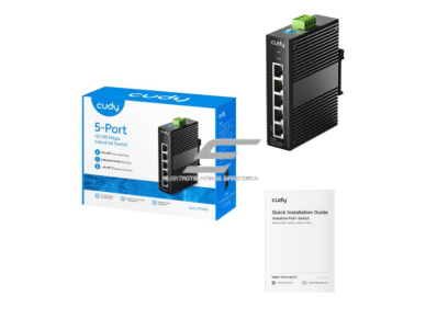 Ethernet komutatorius 5 portai | laidinio tinklo išplėtimas | 1Gbps | 0,744Mpps | 5x10/100Mbps | Plug & Play | pramoninis | SWITCH CUDY IF1005 2