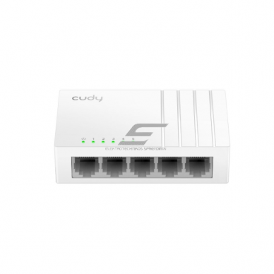 5 portu Ethernet komutators | 10/100 Mbps | 0,744 Mpps | nepārvaldāms | Plug & Play | Auto MDI/MDIX | plastmasas korpuss