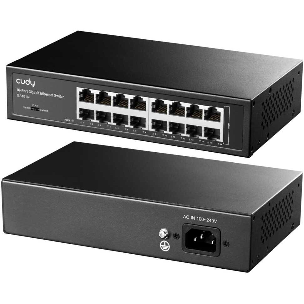 Ethernet-коммутатор 16 портов | расширение проводной сети | 32 Гбит/с | 23.808 Mpps | 1000 Мбит/с | неуправляемый | SWITCHCUDYGS1016 1 Ethernet-коммутатор 16 портов | расширение проводной сети | 32 Гбит/с | 23.808 Mpps | 1000 Мбит/с | неуправляемый | SWITCHCUDYGS1016 1